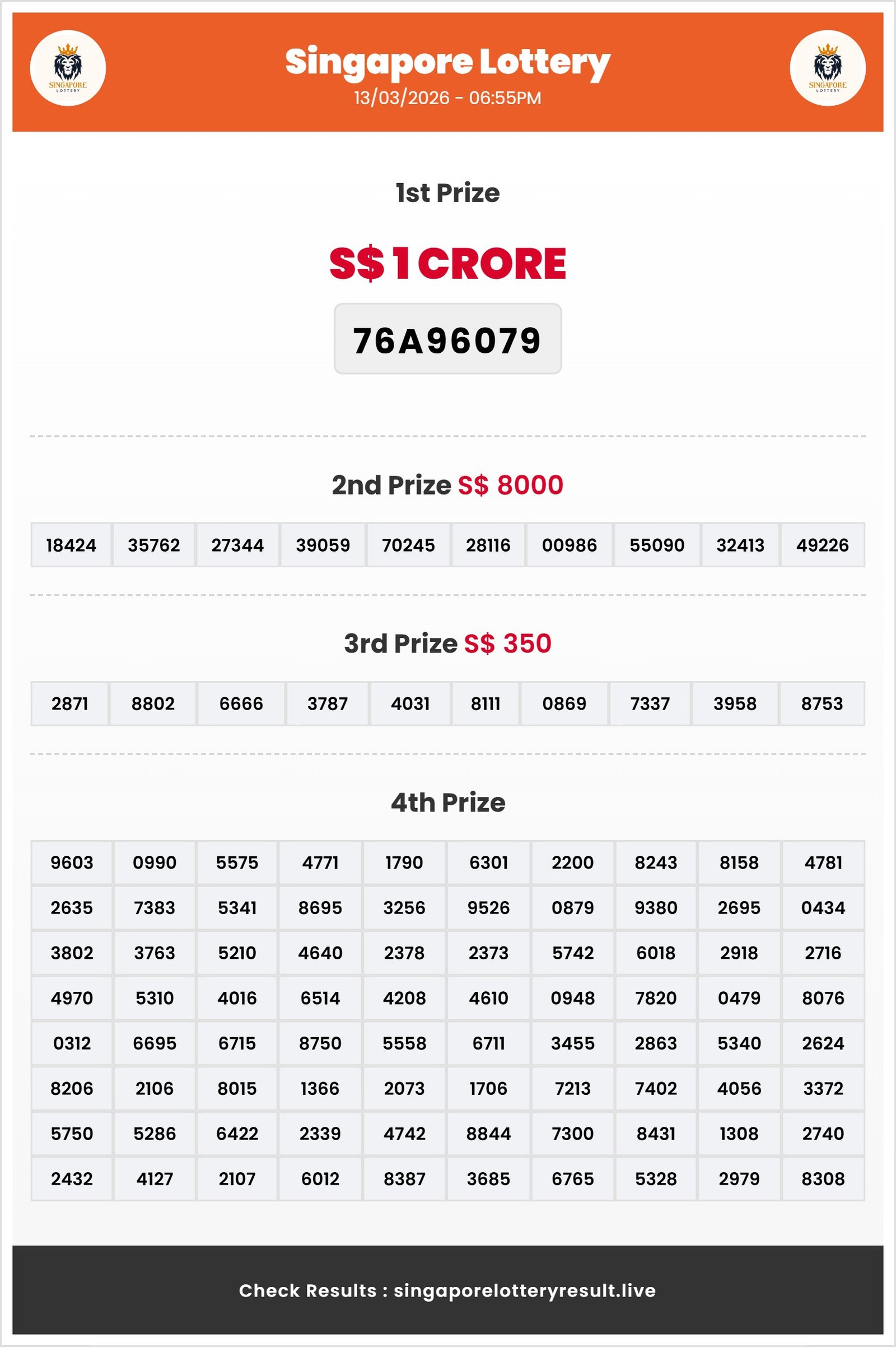 Thumbnail for  13/03/2026 Result | 06:55 PM